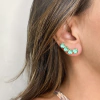Brinco Ear Cuff Zircônia Esmeralda Banhado a Ouro - comprar online