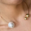 Choker Pérola Esfera Banhado a Ouro - comprar online