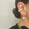 Brinco Ear Jacket Pérola Banhado a Ouro - comprar online