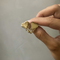 Brinco Coração Orgânico Banhado a Ouro - comprar online