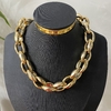 Choker Elo Oval Banhado a Ouro - comprar online