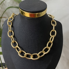 Choker Elos Redondo Banhado a Ouro - comprar online