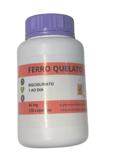 Ferro quelado 40mg 60 cápsulas