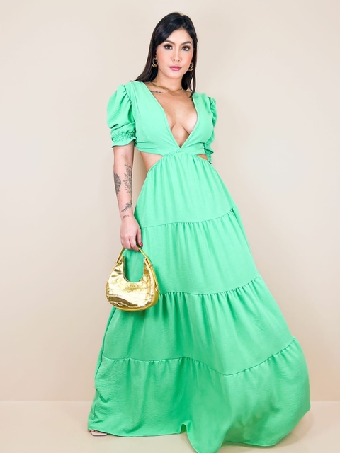 VESTIDO MEIA MANGA PARIS MENTA Ref: 002443