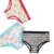 Kit com Calcinhas Infantis de Algodão Estampadas e Viés Rendado Colorido - comprar online