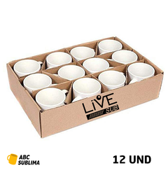 Caixa com 12 und de Caneca Live AAA Sublimação