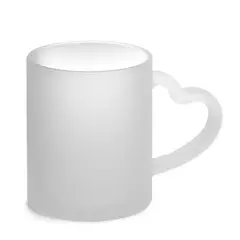 Caneca Alça Coração Vidro Fosco 9cm Live