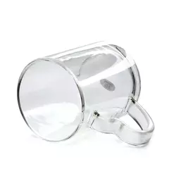 Caneca Alça Coração Vidro Cristal 9cm Live - comprar online