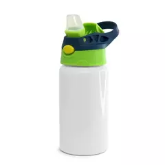 Squeeze Aluminio Branco com Tampa Azul e Verde 500ml Mecolour - comprar online