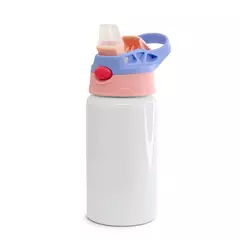 Squeeze Aluminio Branco com Tampa Rosa e Roxo 500ml Mecolour - comprar online