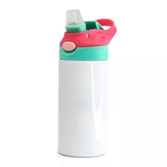 Squeeze Aluminio Branco com Tampa Vermelho e Verde 500ml Mecolour - comprar online