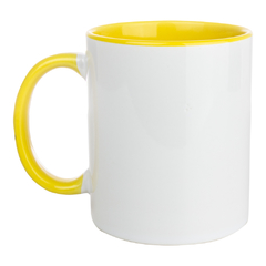 Caneca Live com Alça e Interior Amarelo