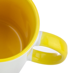 Caneca Live com Alça e Interior Amarelo na internet