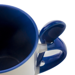 Caneca com Colher, Alça e Interior Azul LIVE na internet