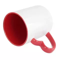 Caneca Coração Alça e Interior Vermelho 325ml Live - comprar online