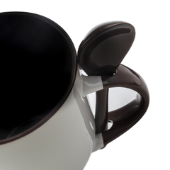 Caneca com Colher, Alça e Interior Marrom LIVE na internet