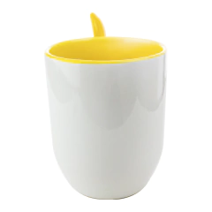 Caneca com Colher, Alça e Interior Amarelo LIVE - comprar online