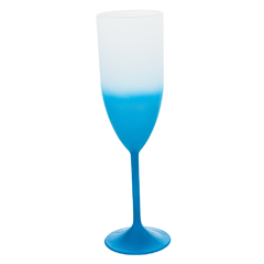 Taça de Champanhe Degradê Fosco Azul Tiffany