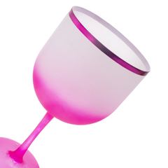 Taça de Gim Degradê Fosca Rosa Borda Metal - comprar online