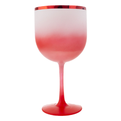 Taça de Gim Degradê Vermelho Borda Metal