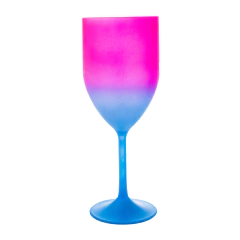 Taça de Vinho Degradê Fosca Azul Tiffany e Rosa