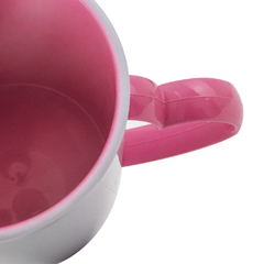 Caneca de Polímero com Alça de Coração Rosa Chiclete na internet
