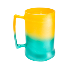 Caneca de Acrílico Gel Degradê Amarelo e Verde 450ml (COPA)
