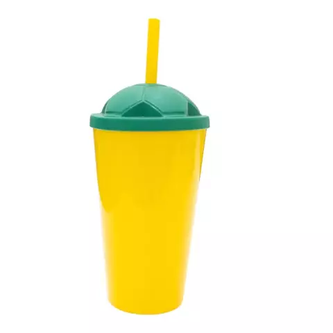 Copo Soccer Ps Amarelo Tampa Verde 550mL - comprar online
