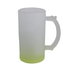 Caneca de Chopp Vidro Jateado Degradê Amarelo 475ml-LIVE