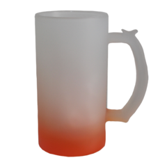 Caneca de Chopp Vidro Jateado Degradê Laranja 475ml-LIVE - comprar online