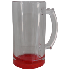 Caneca de Chopp Vidro Cristal Base Vermelha 475ml-LIVE - comprar online
