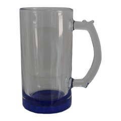 Caneca de Chopp Vidro Cristal Base Azul 475ml-LIVE