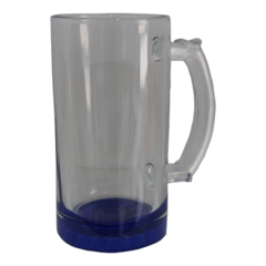 Caneca de Chopp Vidro Cristal Base Azul 475ml-LIVE - comprar online