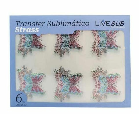 Transfer Strass Borboleta Media 20 x 26 cm