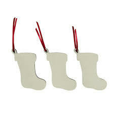 Pingente Botinha de Natal MDF - 3 unidades