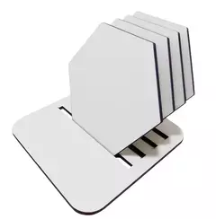 Porta Copo MDF Hexagonal com base resinado - KIT - comprar online