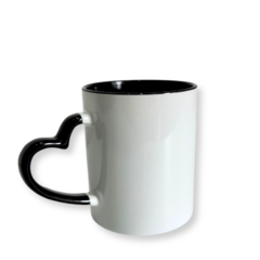 Caneca Alça Coração Interna Preta 325ml- JKB - comprar online