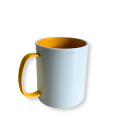 Caneca polímero com alça e interior amarelo ovo - comprar online