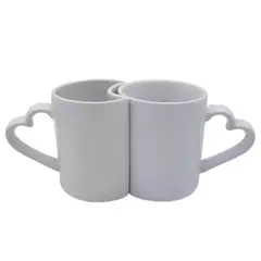 Caneca Coração Duplo Branca 325ml - LIVE - comprar online