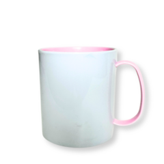 Caneca polímero com alça e interior rosa bebe 350ml - comprar online