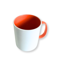 Caneca polímero com alça e interior laranja 350ml na internet