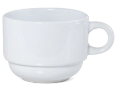 Xícara de Cerâmica Branca 150ml Para Suporte Metal