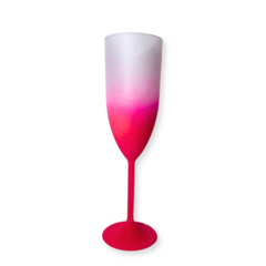 Taça de Champanhe Degradê Fosco Rosa