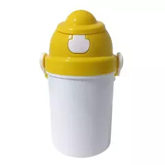 Garrafa De Plástico Infantil Tampa Amarela 400ml