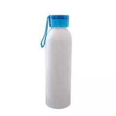 Garrafa Alumínio Tampa Azul Sports Branca 650mL Live