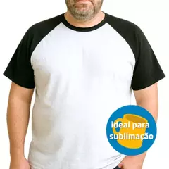 Camiseta Adulta M.Curta Raglan Preto/Bca EG - comprar online