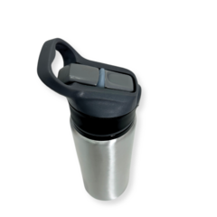 Squeeze Aluminio Prata Tampa Preta 600ml Mecolour na internet