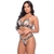 Conjunto Calcinha e Sutien Fio Dental Rendado Bicolor com Lacinho Nude - comprar online