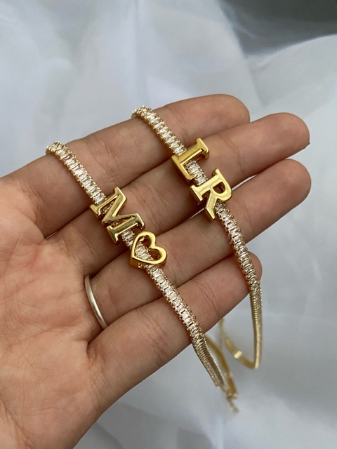 Chocker Riviera Iniciais com coração