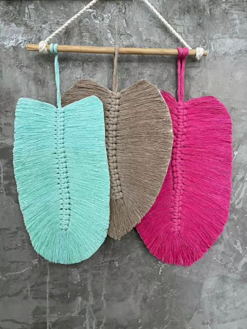 Tapiz de hojas medianas Matti macramé